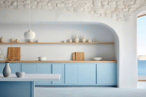 A beautiful kitchen with light colours